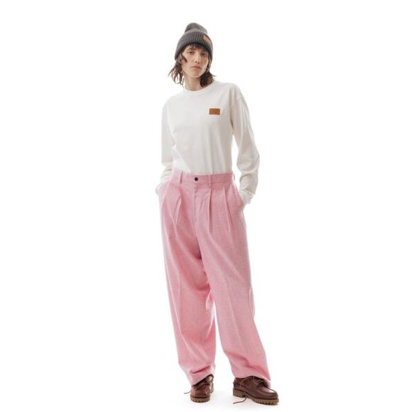 NWT LC23 Shetland Double Pink Wool Trousers Made in Italy Size 48 / 32 Waist - Picture 1 of 9